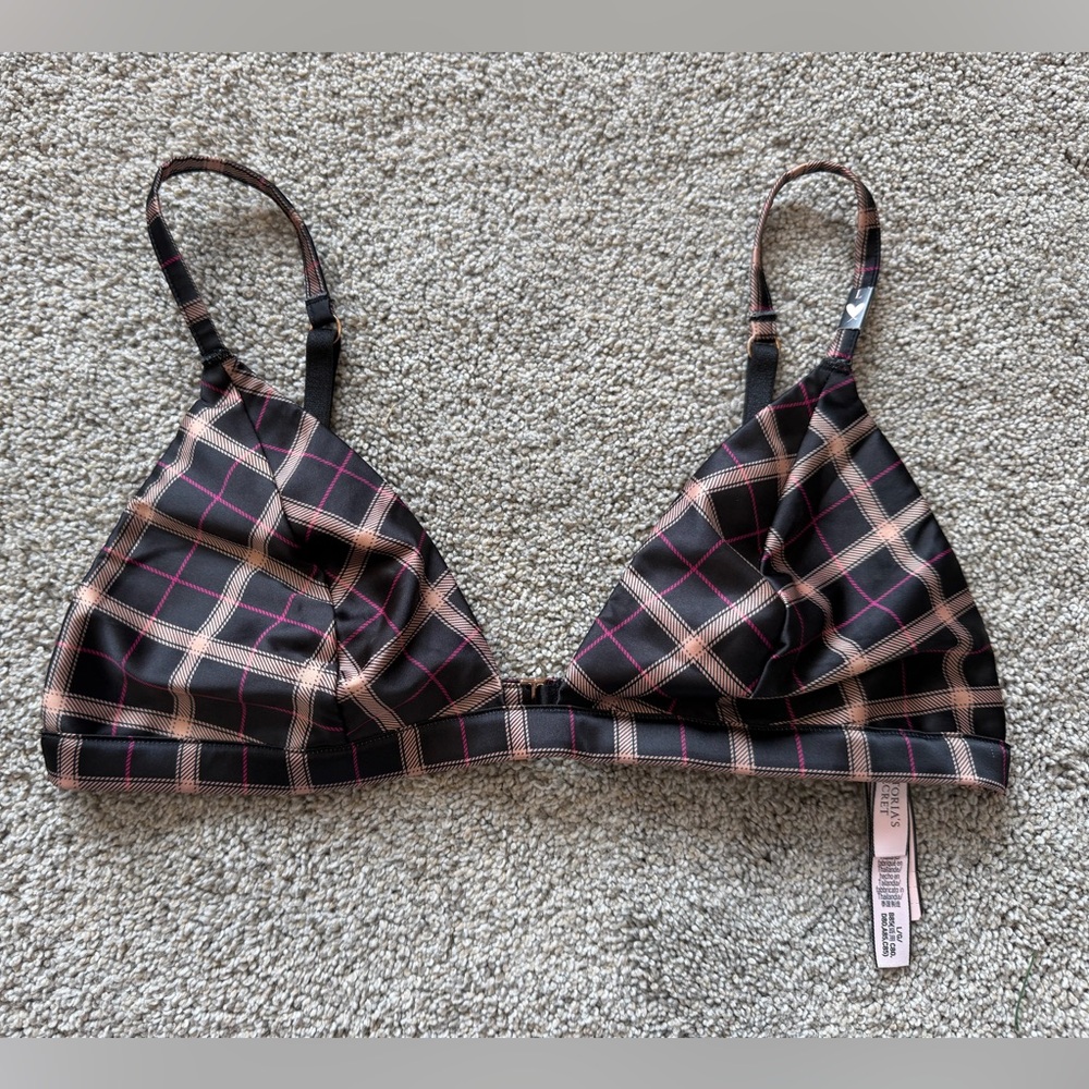 NEW Women’s Victoria’s Secret Plaid Bralette- Size Large